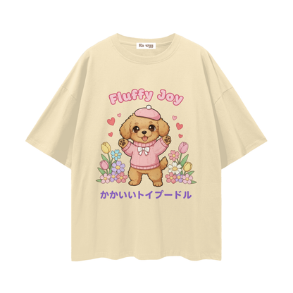 Fluffy Joy Toy Poodle - Loose Drop Shoulder T-Shirt