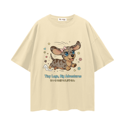 Tiny Legs Dapple Dachshund - Loose Drop Shoulder T-Shirt