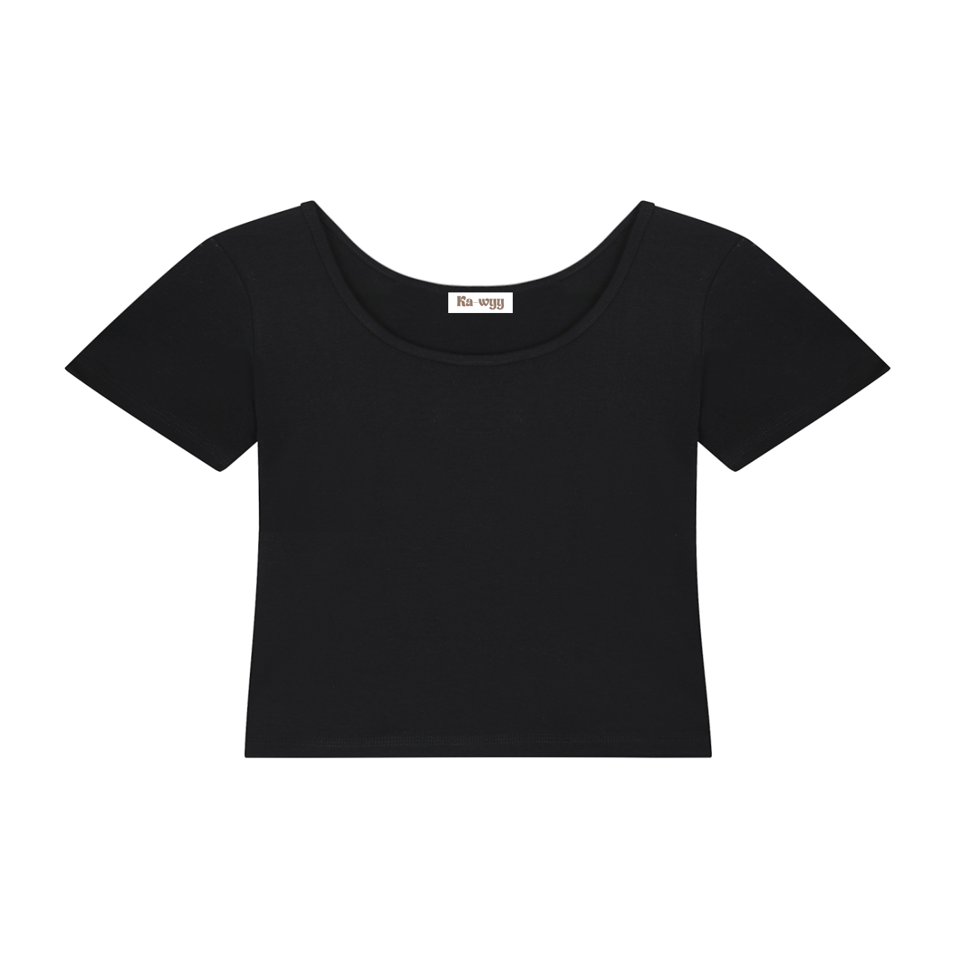 Essential Cotton Bodycon Crop Top - Black