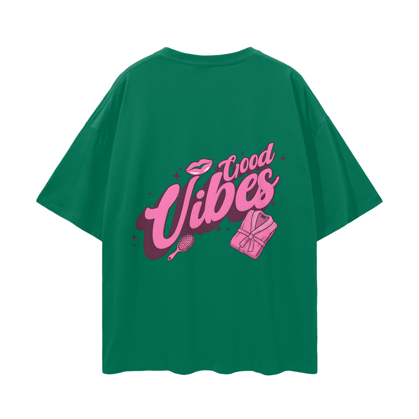 T-shirt with 'Good Vibes' text - Green