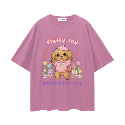Fluffy Joy Toy Poodle - Loose Drop Shoulder T-Shirt