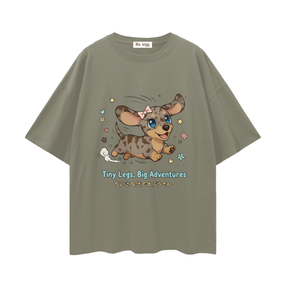 Tiny Legs Dapple Dachshund - Loose Drop Shoulder T-Shirt