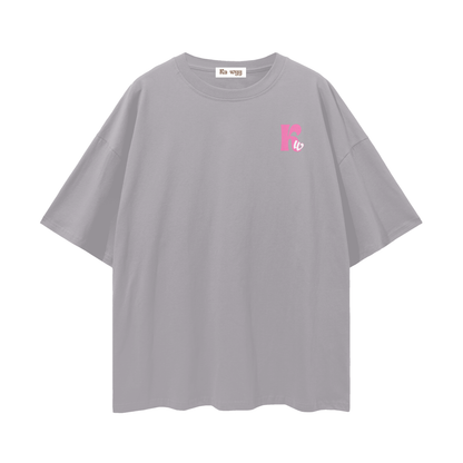 T-shirt with a graphic design Anime Girl. - Light Gray