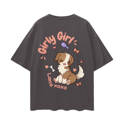 Lana (Border Collie) t-shirt cartoon dog - Dark Gray