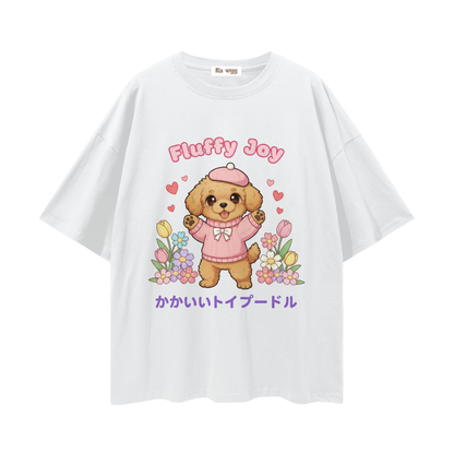 Fluffy Joy Toy Poodle - Loose Drop Shoulder T-Shirt