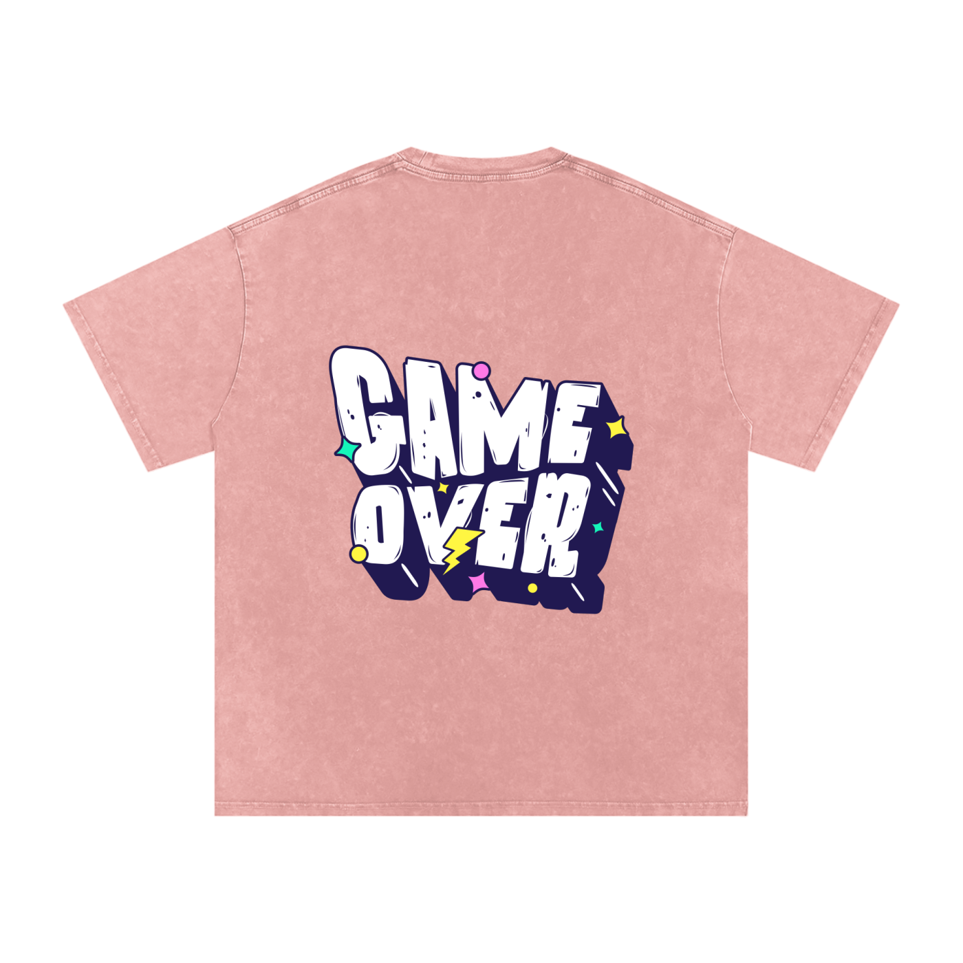 T-shirt with 'GAME OVER' text - Light Pink