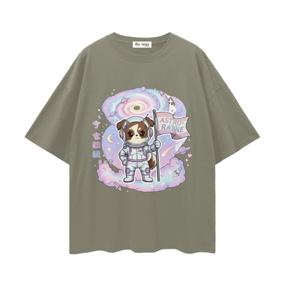 Astro Rayne - Loose Drop Shoulder T-Shirt  - Gray Green