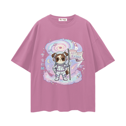 Astro Rayne - Loose Drop Shoulder T-Shirt  - Bean Paste Red