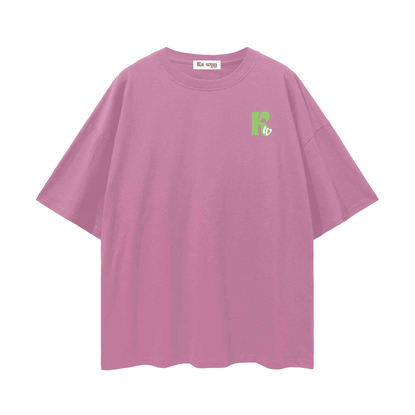 T-shirt with green 'Good Vibes' - Bean Paste Red