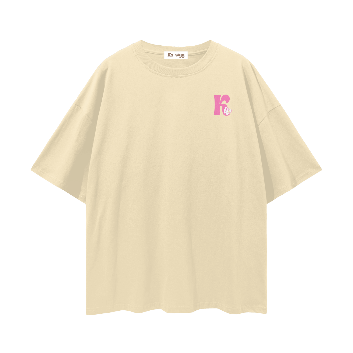 T-shirt with a graphic design Anime Girl. - Light Apricot