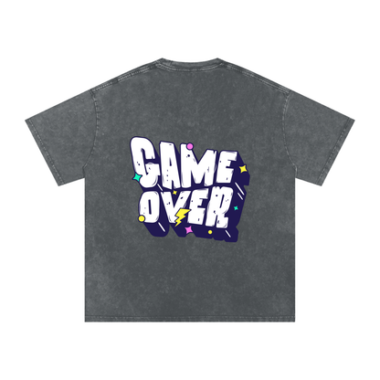 T-shirt with 'GAME OVER' text - Pirate Gray