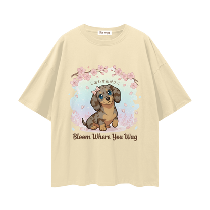 Bloom Where You Wag Dapple Dachshund - Loose Drop Shoulder T-Shirt