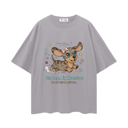 Tiny Legs Dapple Dachshund - Loose Drop Shoulder T-Shirt