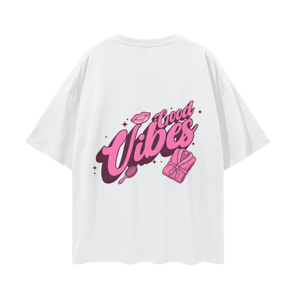 T-shirt with 'Good Vibes' text - Lucent White
