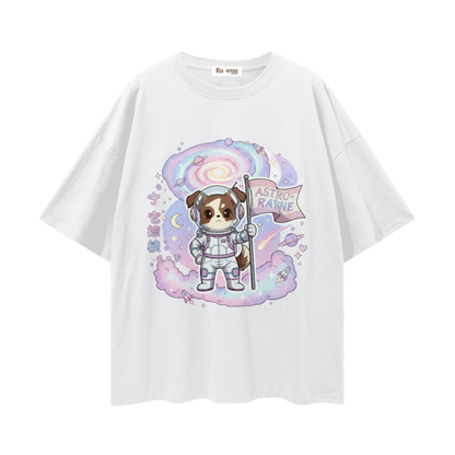 Astro Rayne - Loose Drop Shoulder T-Shirt  - Lucent White