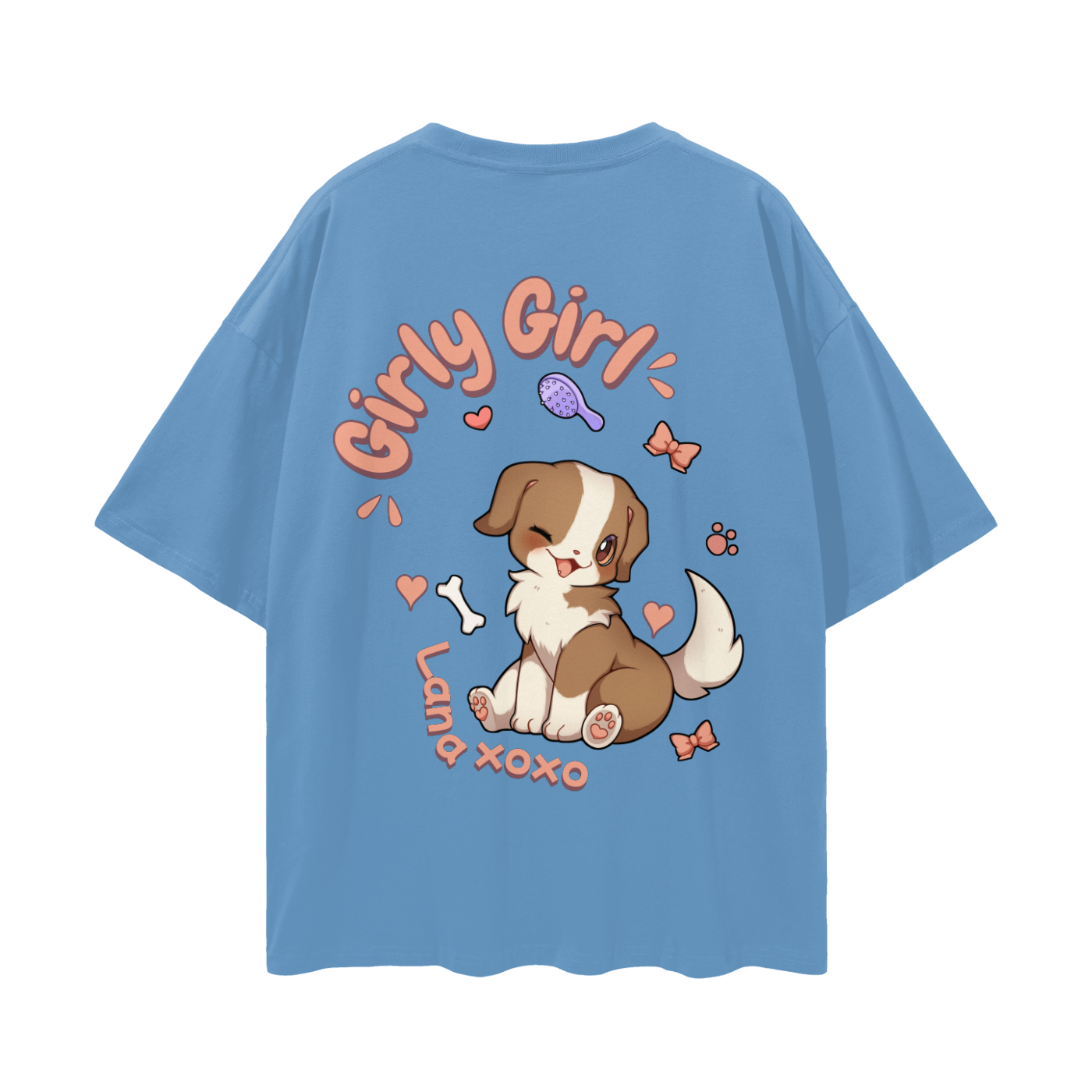 Lana (Border Collie) t-shirt cartoon dog - Medium Blue