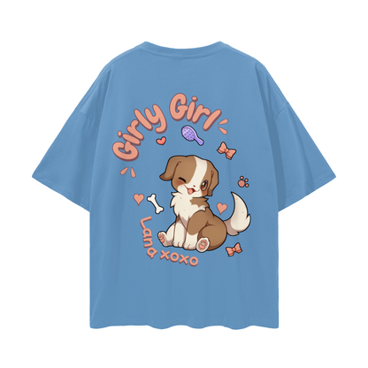 Lana (Border Collie) t-shirt cartoon dog - Medium Blue