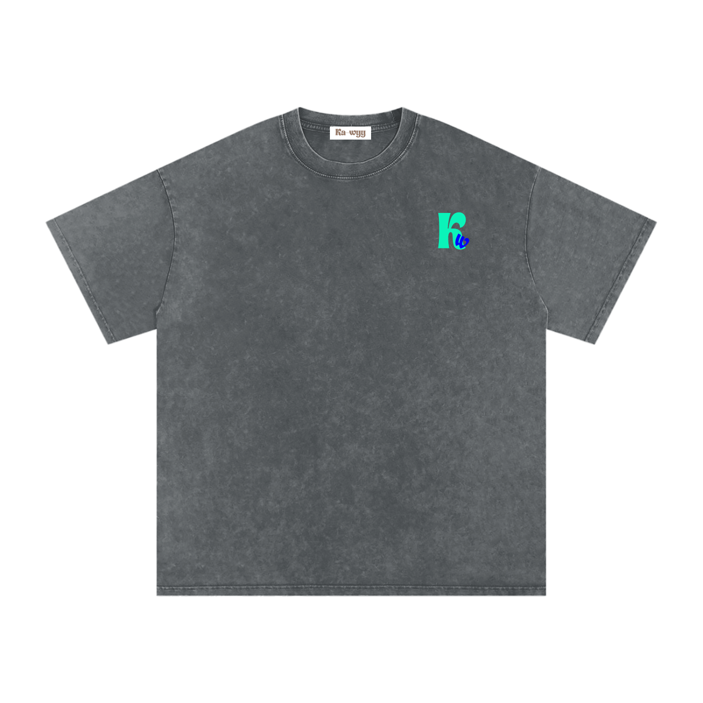 t-shirt with robot graphic and 'Take Care of Yourself' - Pirate Gray