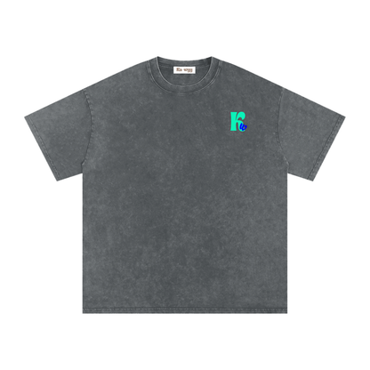 t-shirt with robot graphic and 'Take Care of Yourself' - Pirate Gray