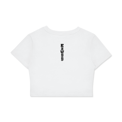 Fitted Crop Cotton T-Shirt - White