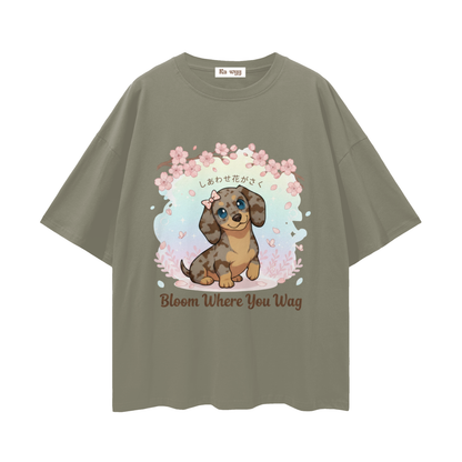 Bloom Where You Wag Dapple Dachshund - Loose Drop Shoulder T-Shirt