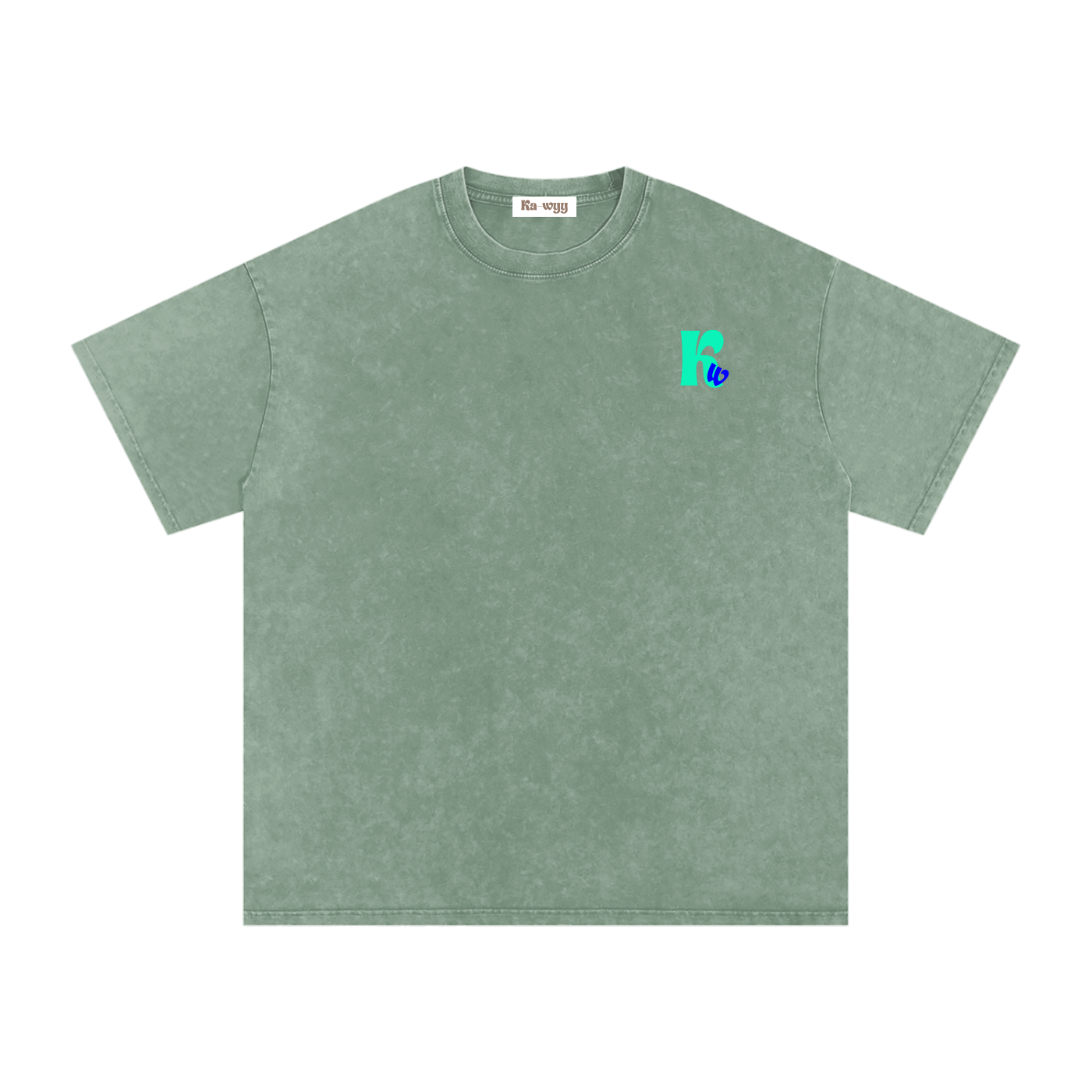 t-shirt with robot graphic and 'Take Care of Yourself' - Bean Green