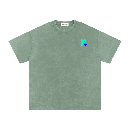 t-shirt with robot graphic and 'Take Care of Yourself' - Bean Green