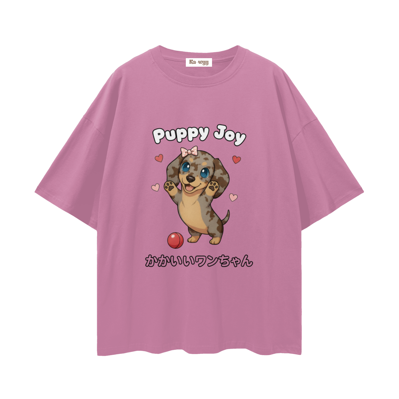 Puppy Joy Dapple Dachshund - Loose Drop Shoulder T-Shirt