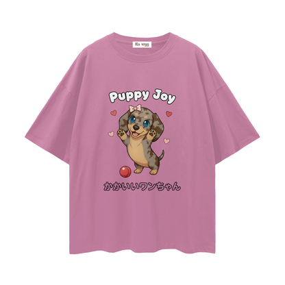 Puppy Joy Dapple Dachshund - Loose Drop Shoulder T-Shirt
