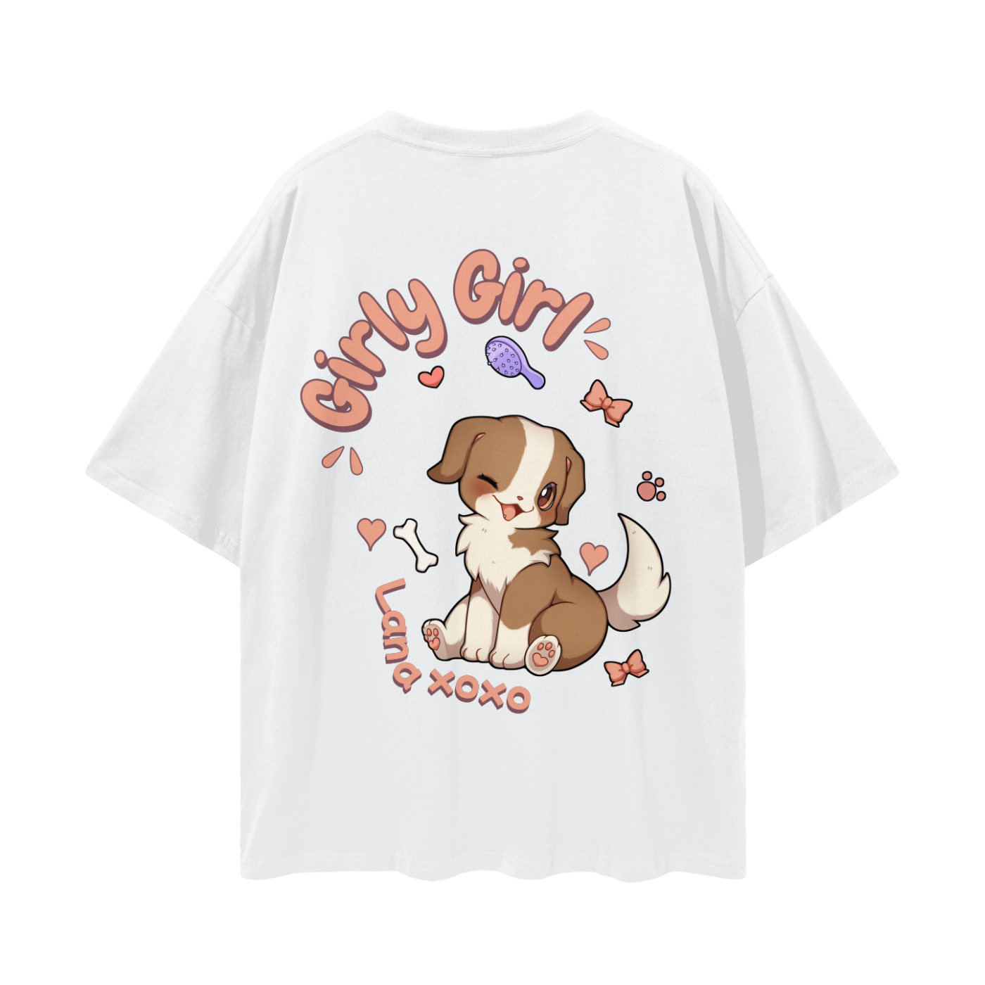 Lana (Border Collie) t-shirt cartoon dog - Lucent White