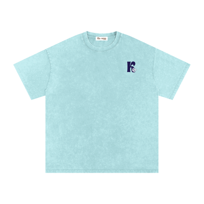 T-shirt with 'GAME OVER' text - Water Blue