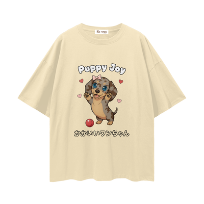 Puppy Joy Dapple Dachshund - Loose Drop Shoulder T-Shirt