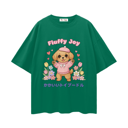 Fluffy Joy Toy Poodle - Loose Drop Shoulder T-Shirt
