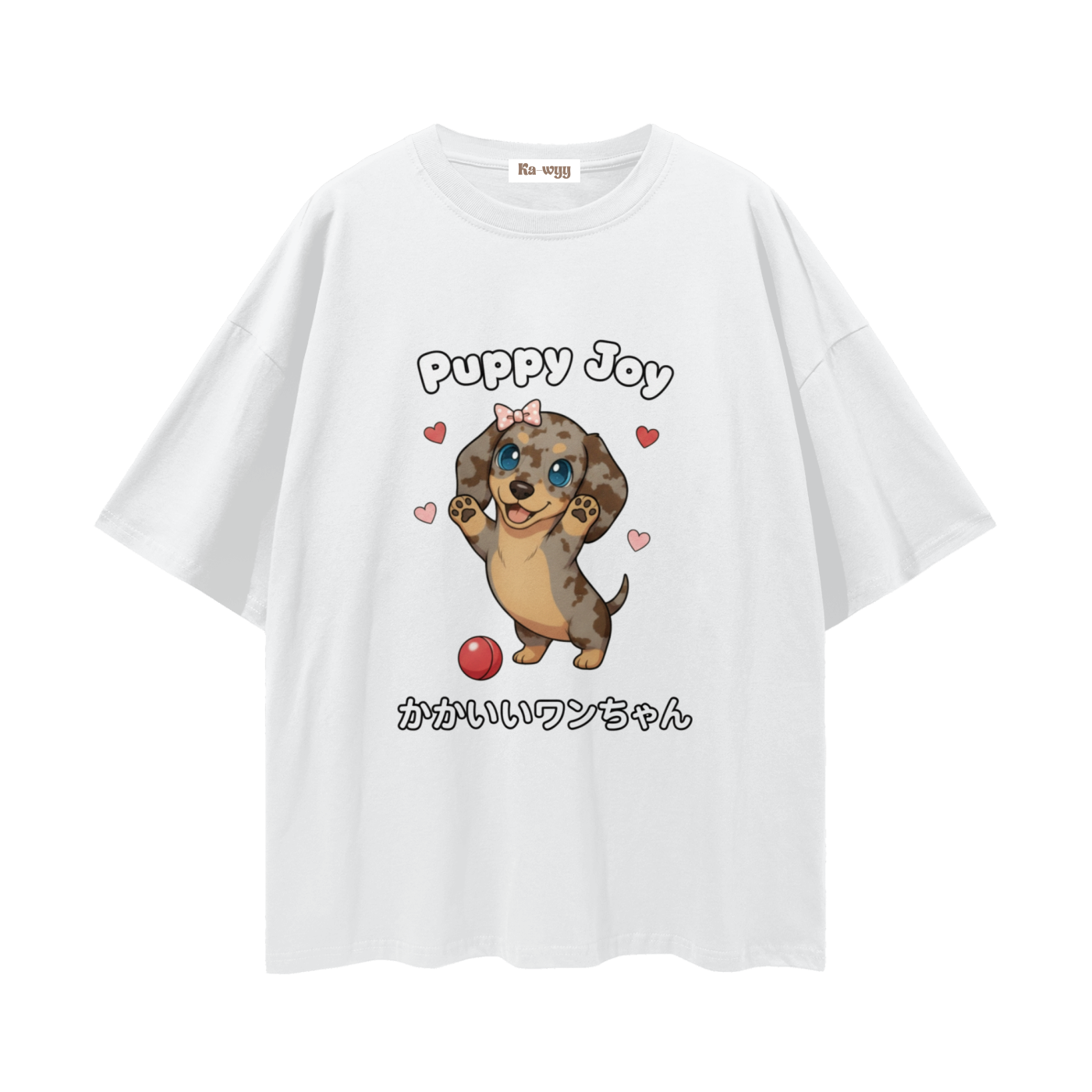 Puppy Joy Dapple Dachshund - Loose Drop Shoulder T-Shirt