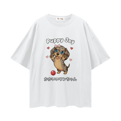Puppy Joy Dapple Dachshund - Loose Drop Shoulder T-Shirt