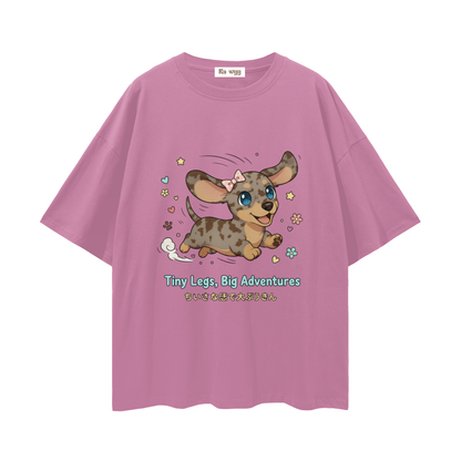 Tiny Legs Dapple Dachshund - Loose Drop Shoulder T-Shirt