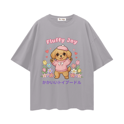 Fluffy Joy Toy Poodle - Loose Drop Shoulder T-Shirt