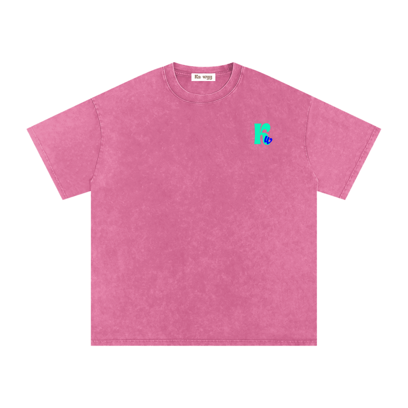 t-shirt with robot graphic and 'Take Care of Yourself' - Rose Red