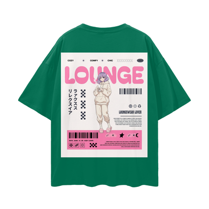 T-shirt with a graphic design Anime Girl. - Green