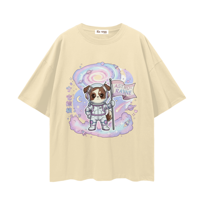Astro Rayne - Loose Drop Shoulder T-Shirt  - Light Apricot