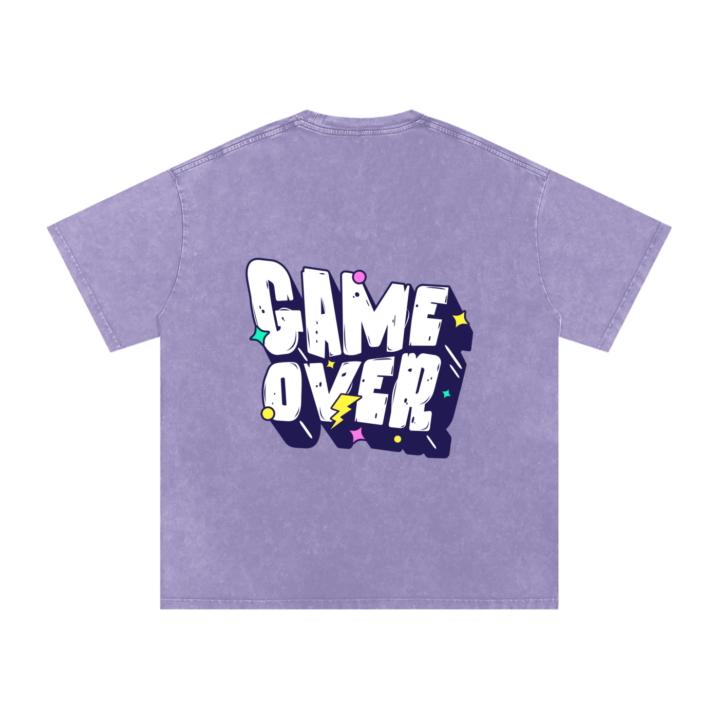 T-shirt with 'GAME OVER' text - Light Purple