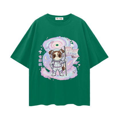 Astro Rayne - Loose Drop Shoulder T-Shirt  - Green