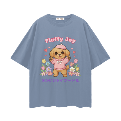 Fluffy Joy Toy Poodle - Loose Drop Shoulder T-Shirt