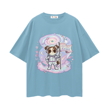 Astro Rayne - Loose Drop Shoulder T-Shirt  - Medium Blue