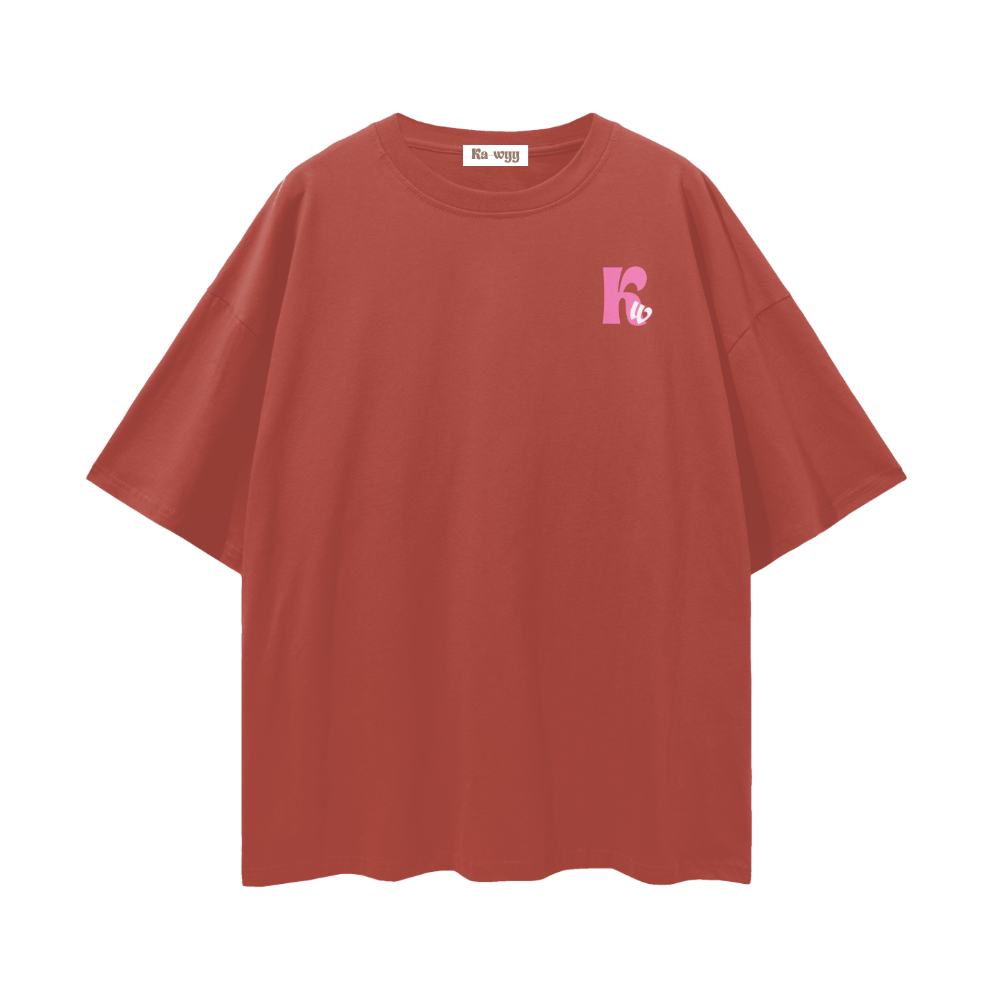 T-shirt with a graphic design Anime Girl. - Brick Red