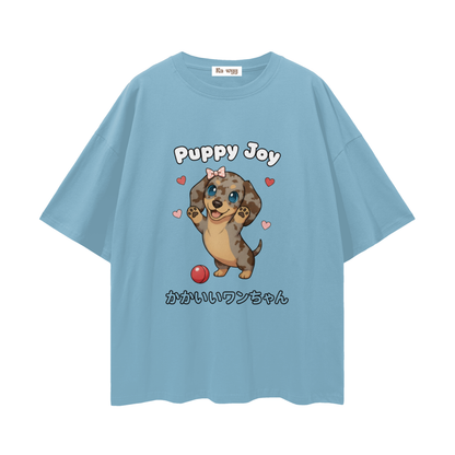 Puppy Joy Dapple Dachshund - Loose Drop Shoulder T-Shirt