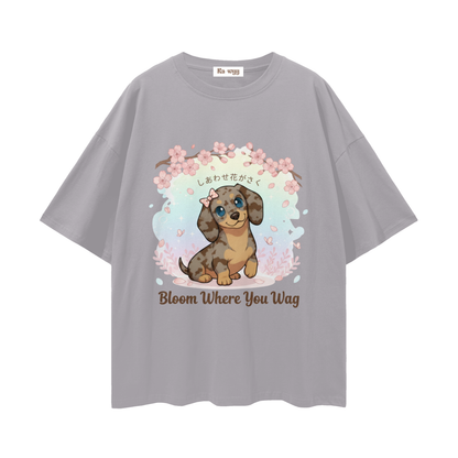 Bloom Where You Wag Dapple Dachshund - Loose Drop Shoulder T-Shirt
