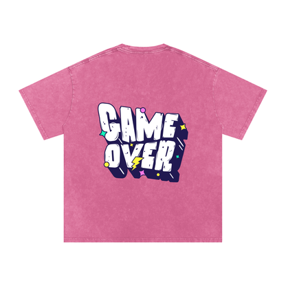 T-shirt with 'GAME OVER' text - Rose Red