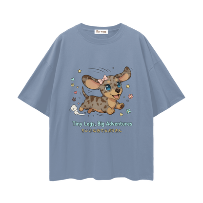 Tiny Legs Dapple Dachshund - Loose Drop Shoulder T-Shirt
