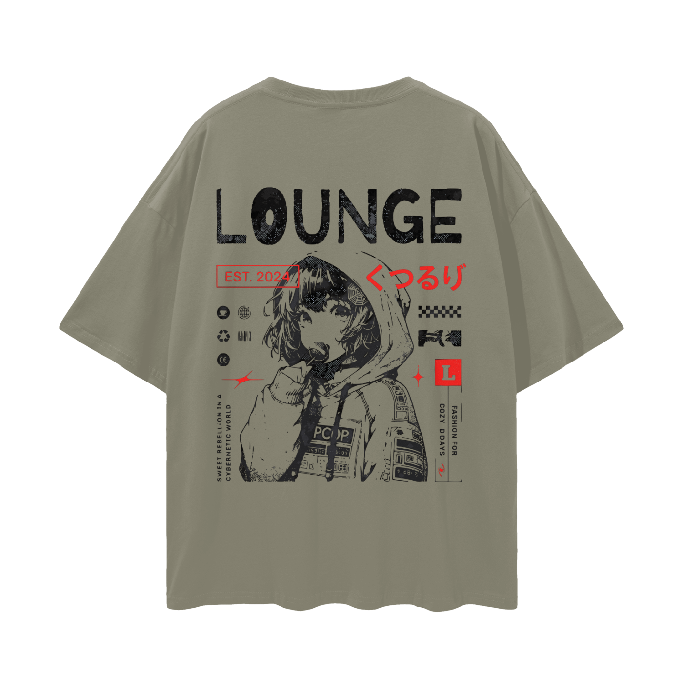 Lounge T-shirt - Gray Green